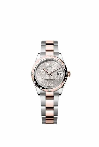 Rolex Datejust 31 Stainless Steel/ Rose Gold / Domed - Diamond / Silver - Floral / Oyster 278341RBR-0031 (m278341rbr-0031)